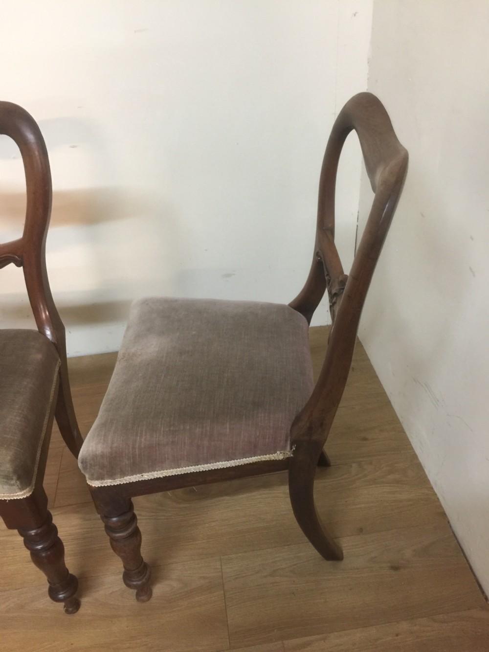 Four nineteenth century mahogany balloon back chairs View VII