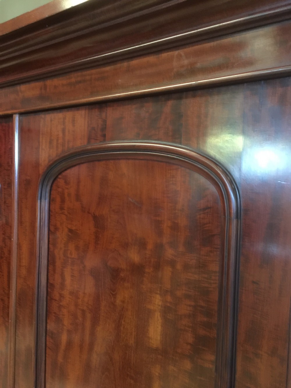 Nineteenth century four door flame mahogany wardrobe View VI