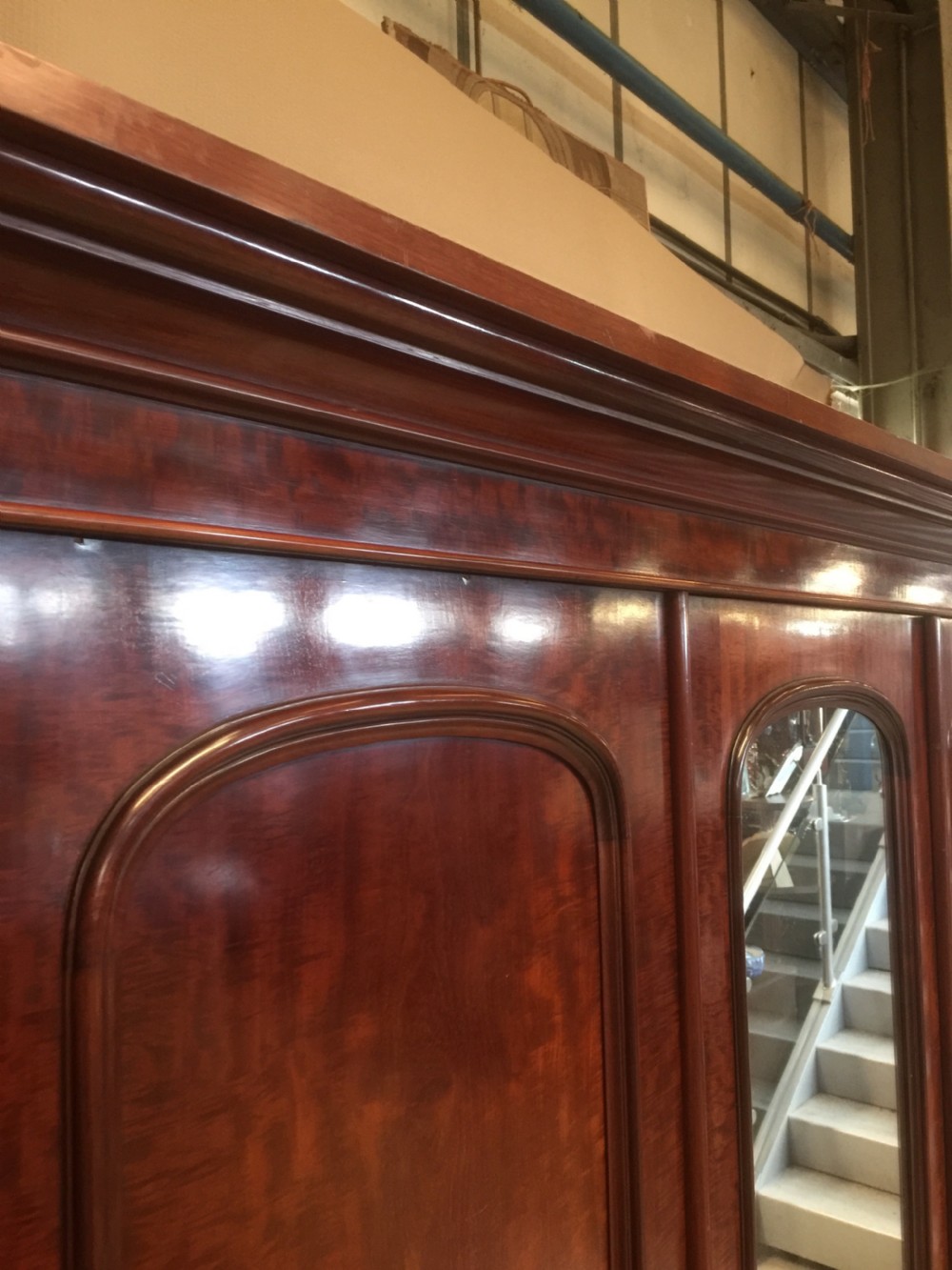 Nineteenth century four door flame mahogany wardrobe View VII