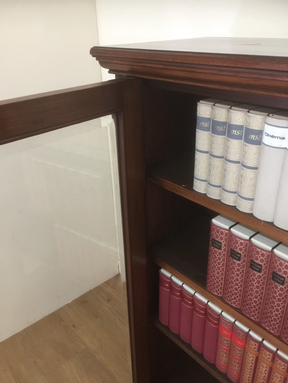 Good quality nineteenth century solid walnut freestanding bookcase  View V