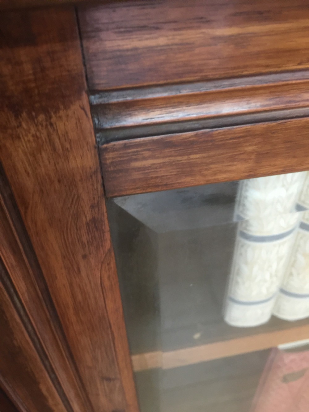 Good quality nineteenth century solid walnut freestanding bookcase  View VI