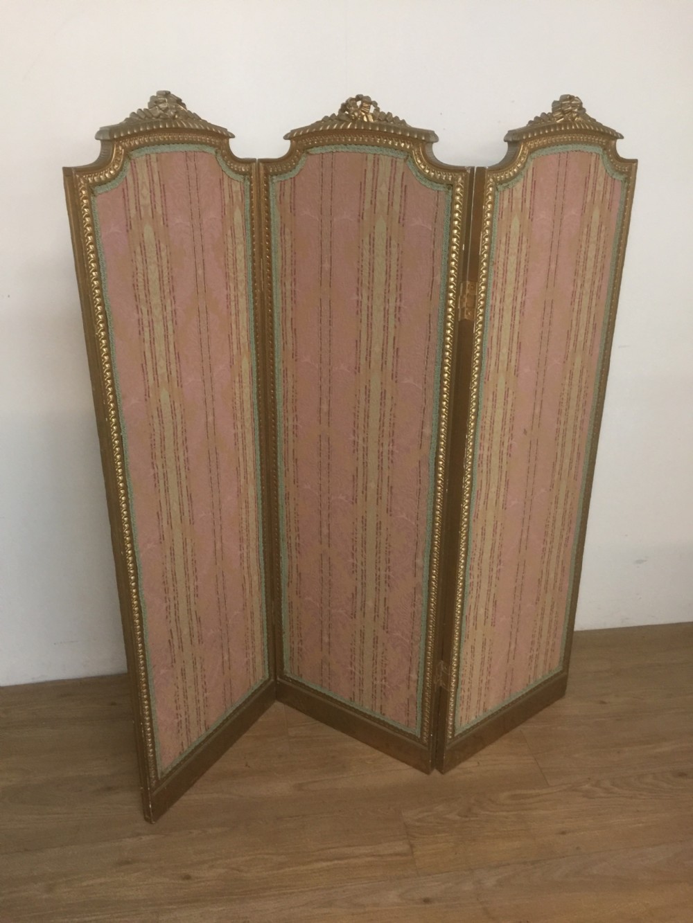 Three panel gilt framed screen circa 1920