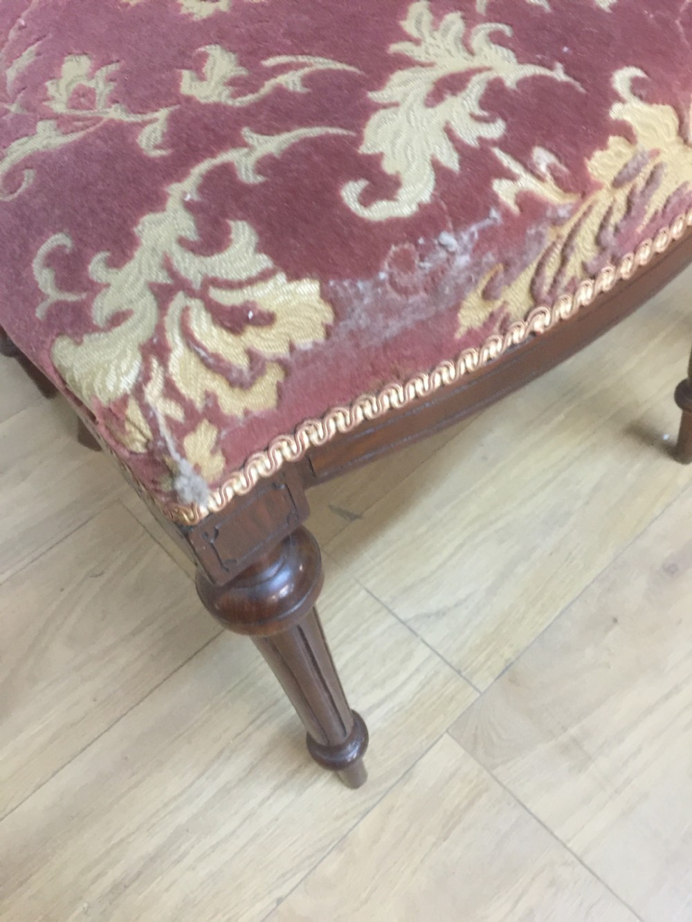 Antique nineteenth century Six inlaid walnut dining chairs  View III
