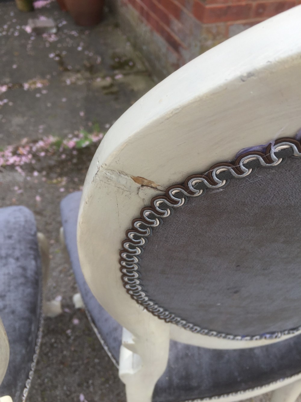 Nineteenth century pair of French salon chairs.  View IX