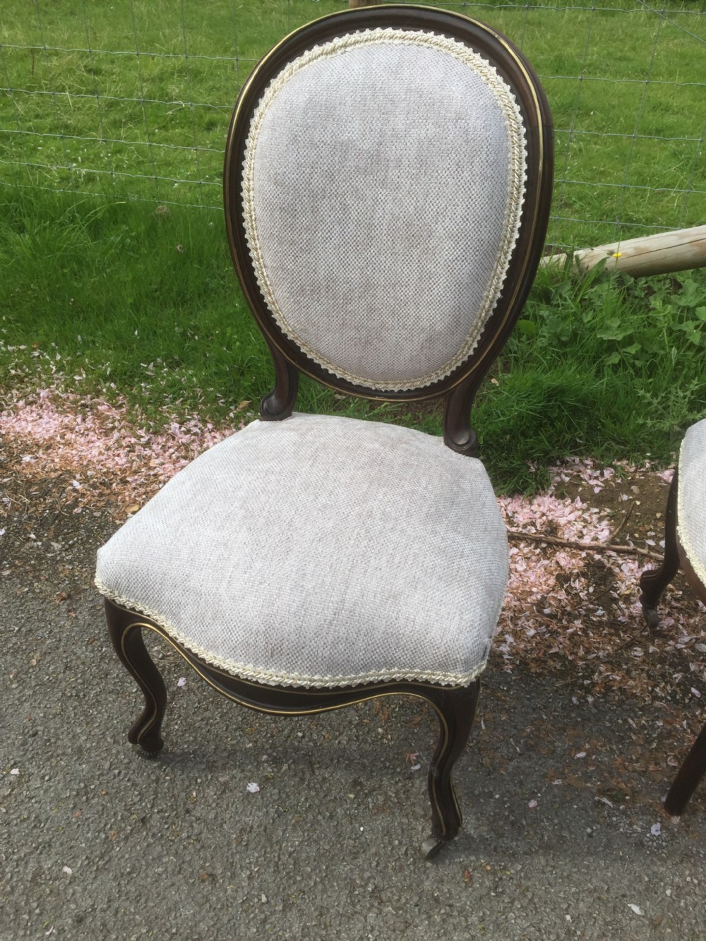 Pair of nineteenth century brass bound rosewood salon chairs  View VII