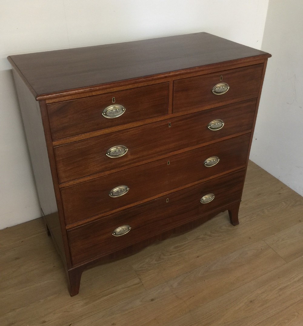 Nineteenth century solid mahogany Chest Of Drawers on splayed feet 