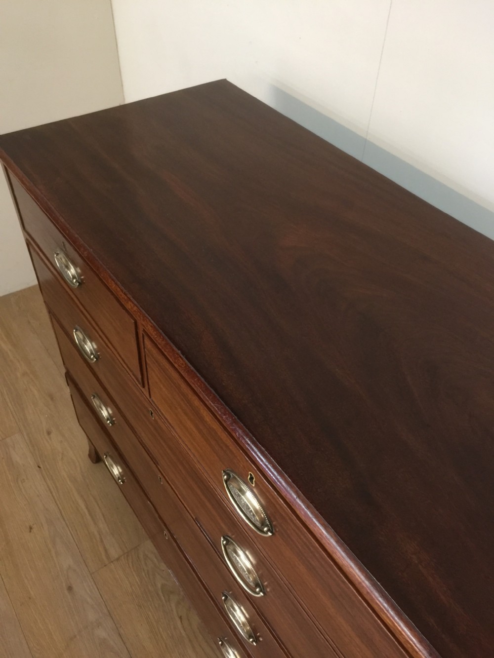 Nineteenth century solid mahogany Chest Of Drawers on splayed feet  View II