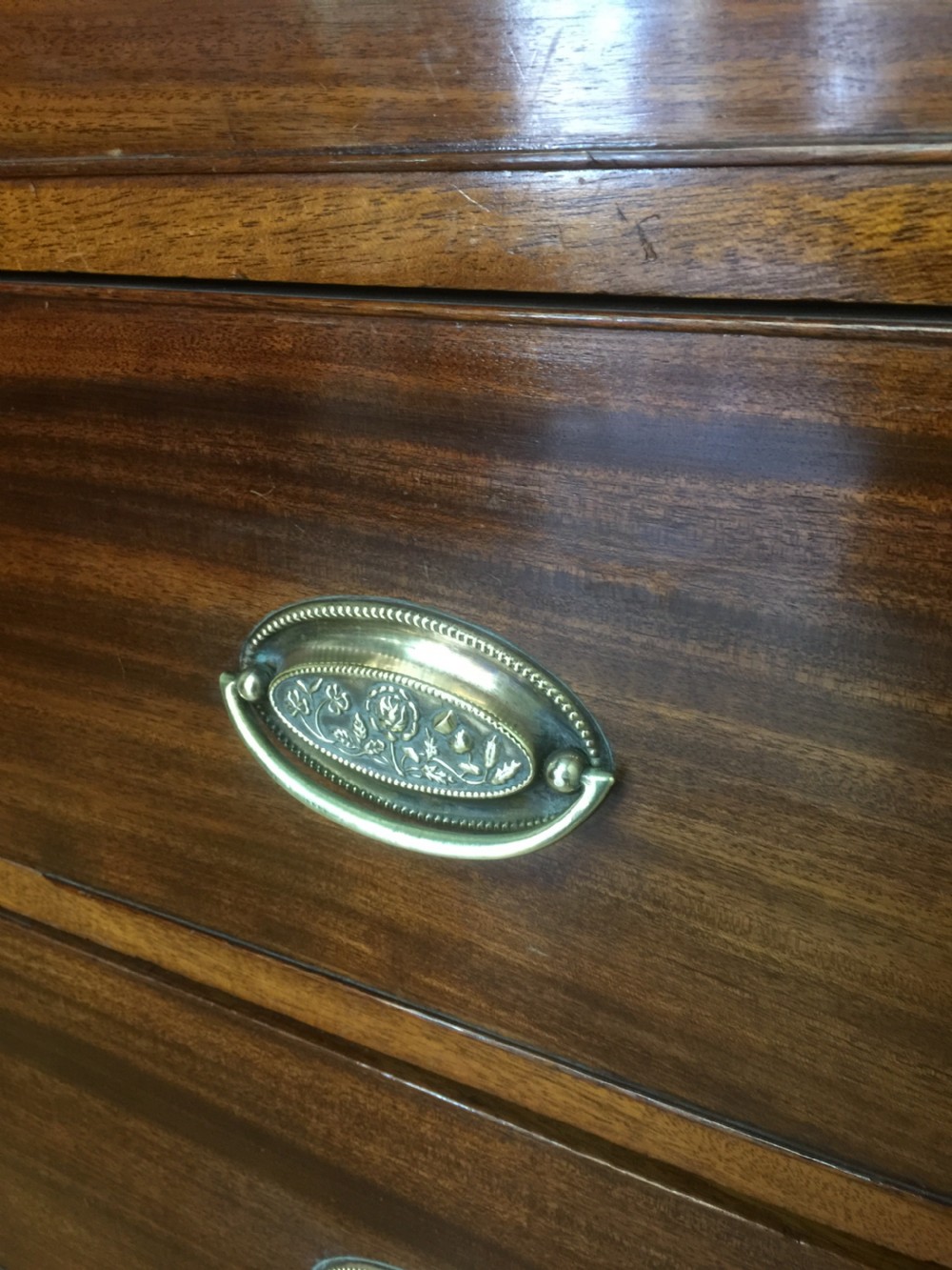 Nineteenth century solid mahogany Chest Of Drawers on splayed feet  View V