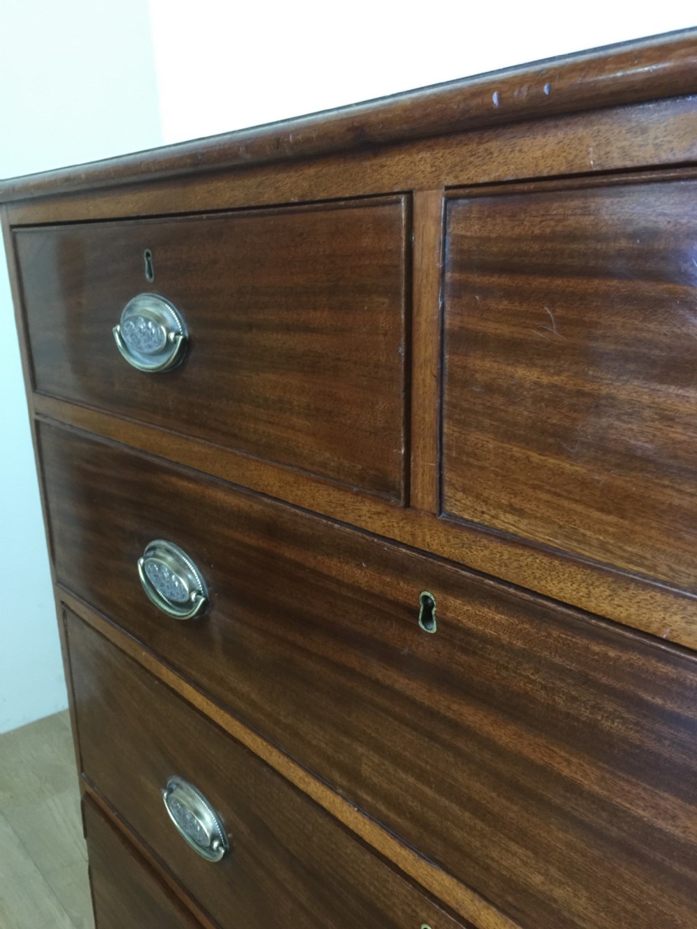 Nineteenth century solid mahogany Chest Of Drawers on splayed feet  View VI