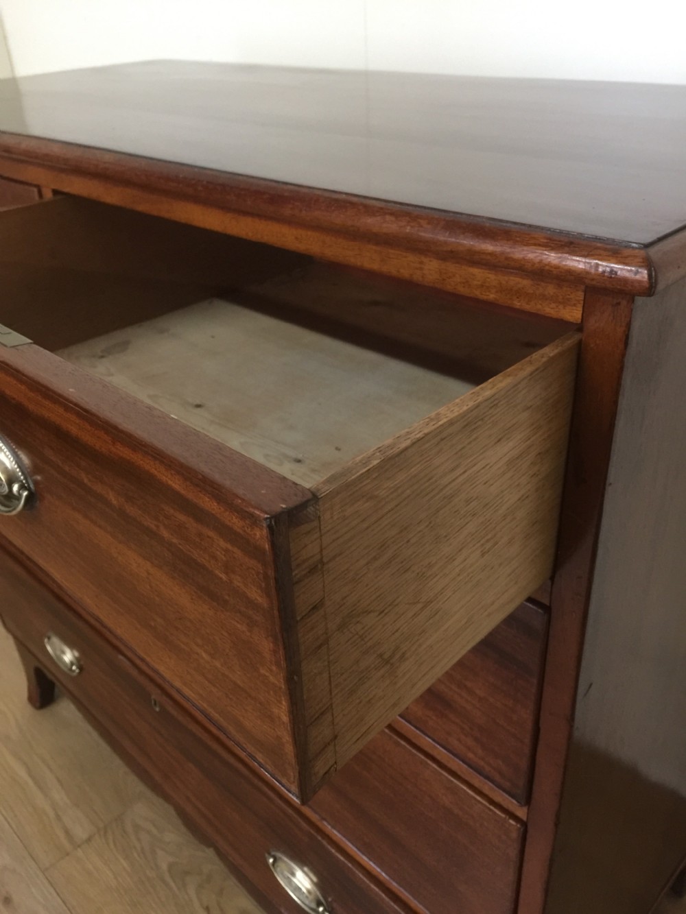 Nineteenth century solid mahogany Chest Of Drawers on splayed feet  View VII