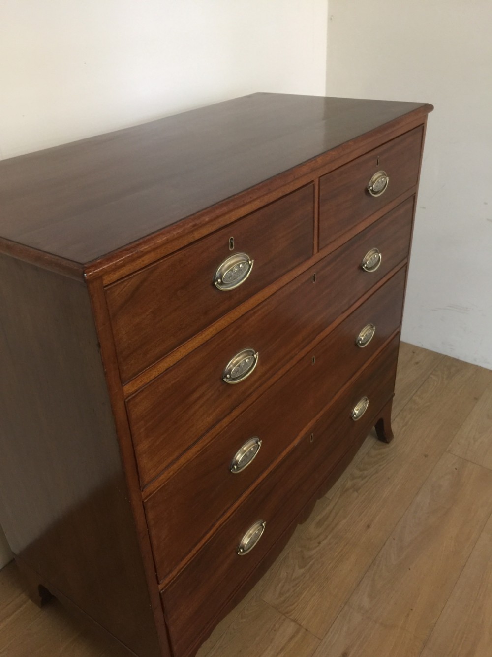 Nineteenth century solid mahogany Chest Of Drawers on splayed feet  View IX