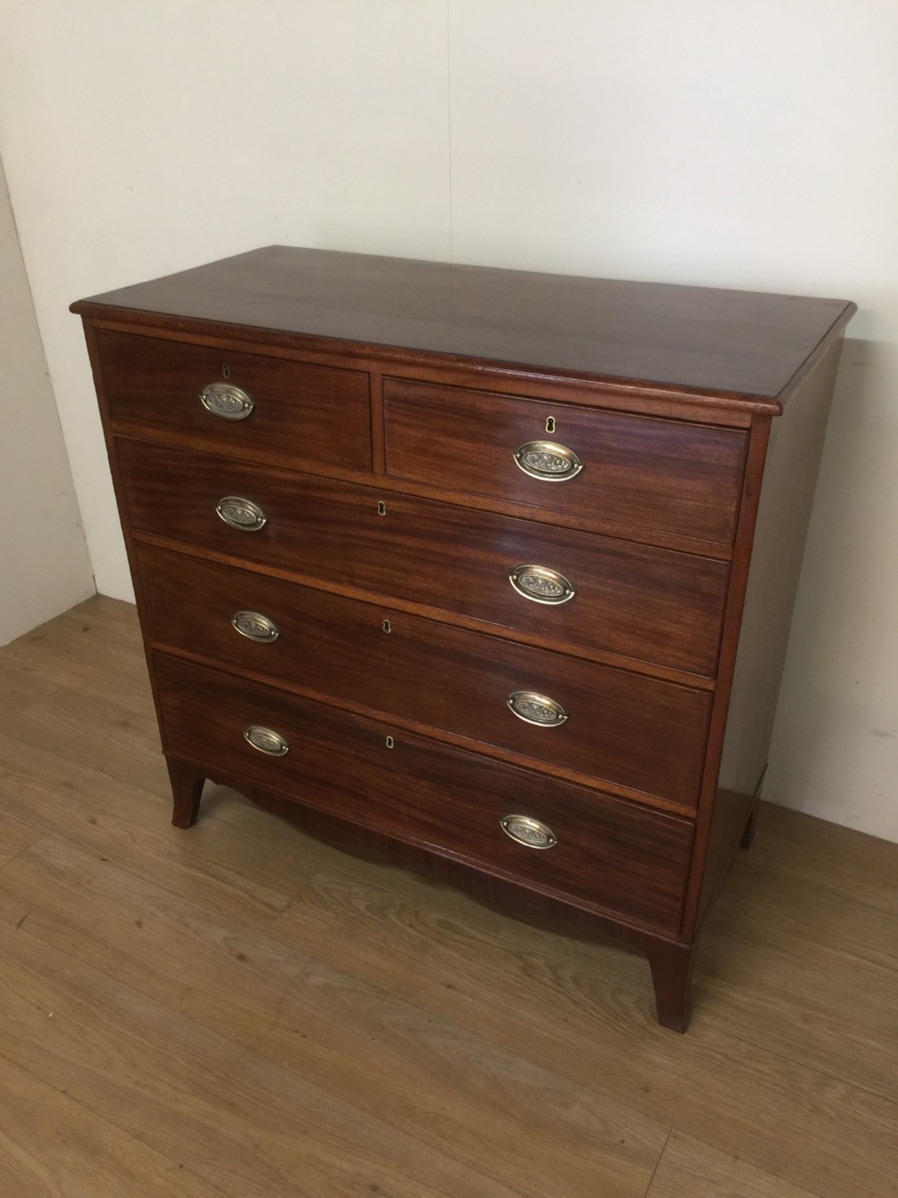 Nineteenth century solid mahogany Chest Of Drawers on splayed feet  View X