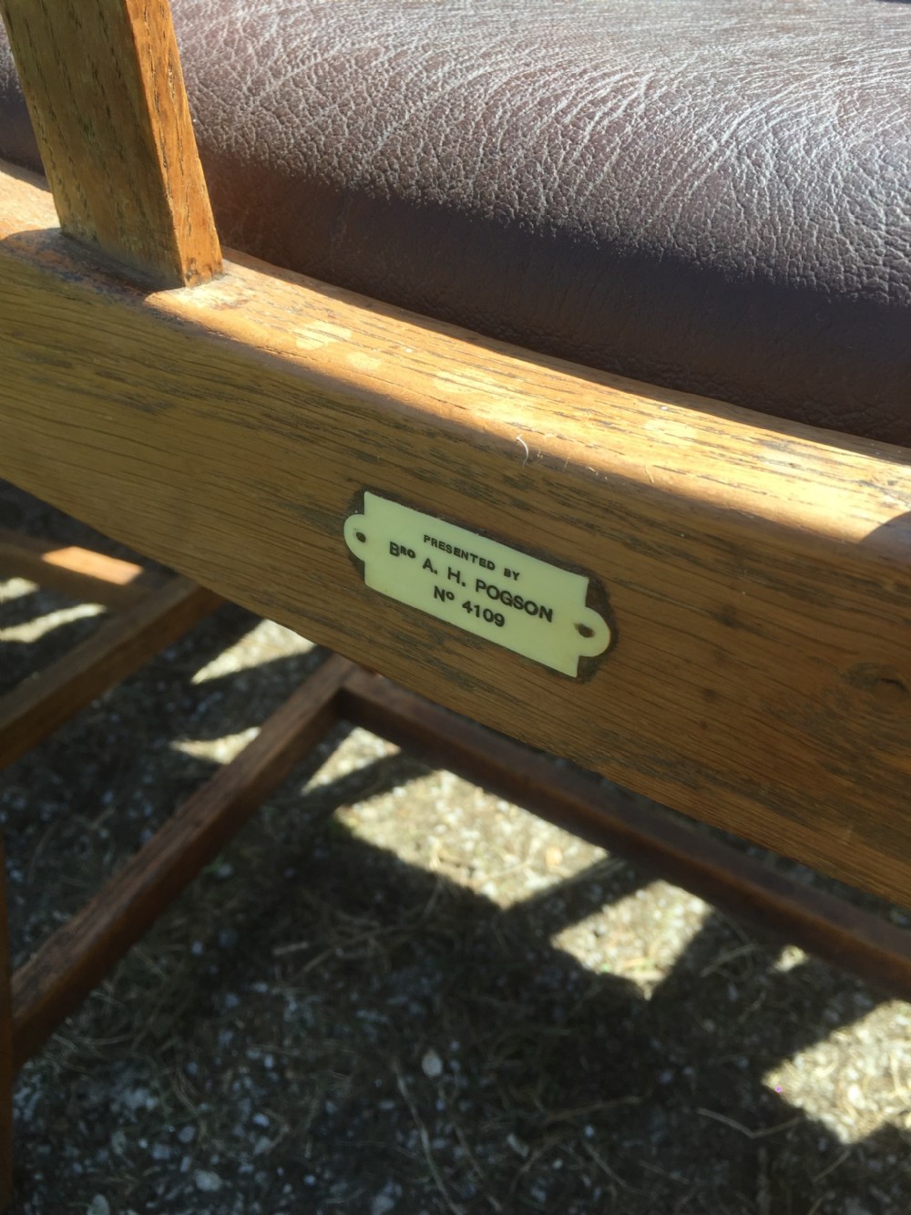 Six golden oak Arts and Crafts armchairs  View VII