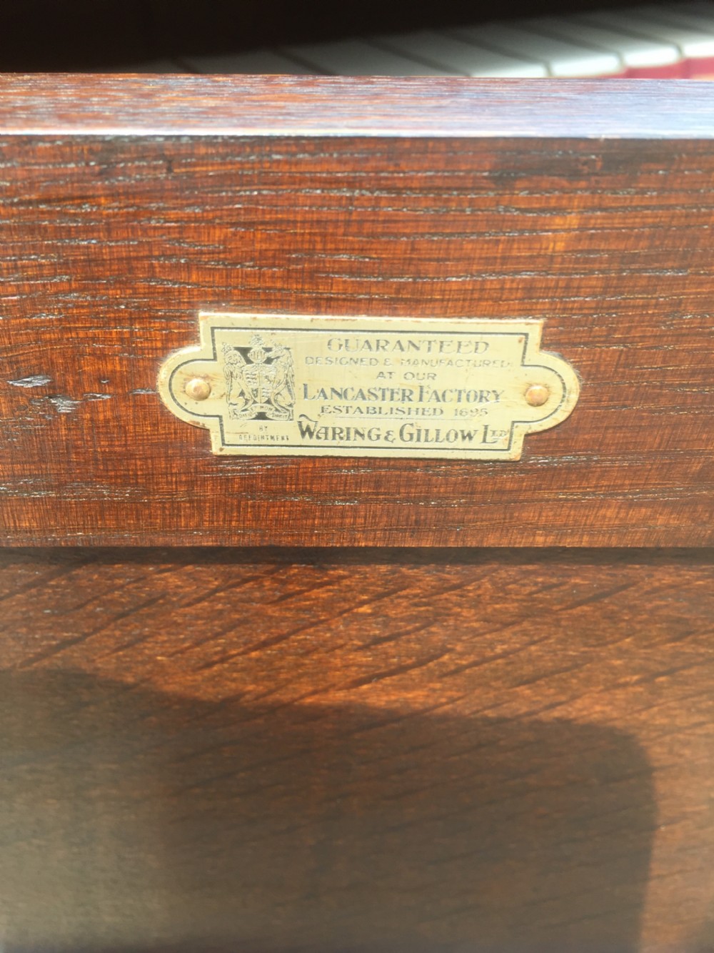 Pair of Waring and Gillow solid oak open bookcases circa 1920 View X