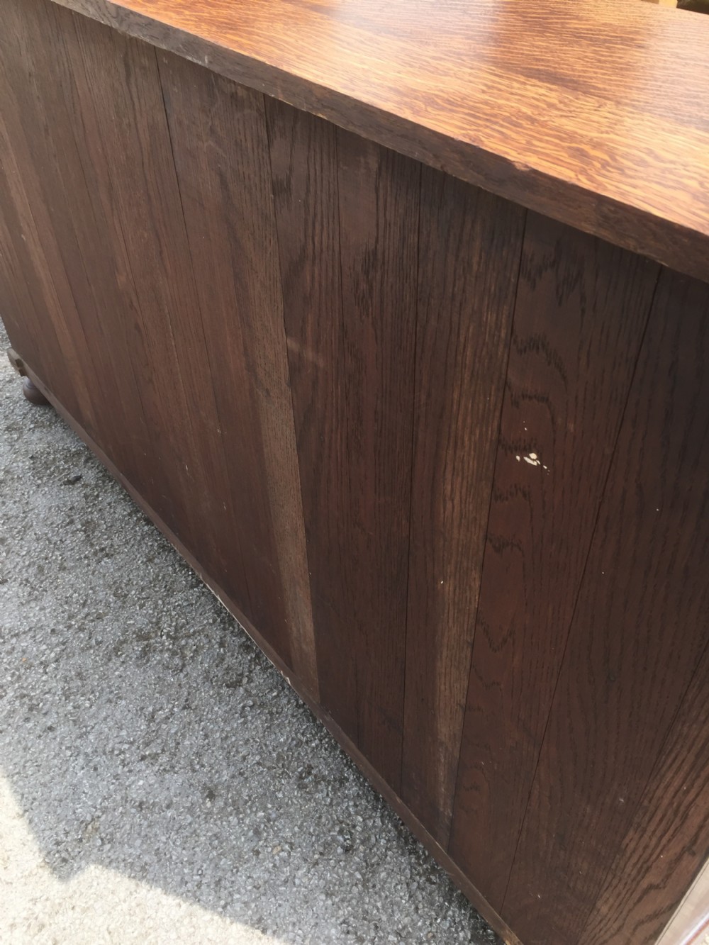 Pair of Waring and Gillow solid oak open bookcases circa 1920 View XIII