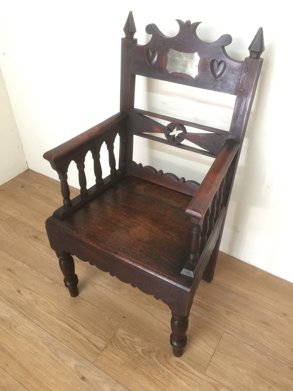 Nineteenth century Eisteddfod chair Llangefni 1883