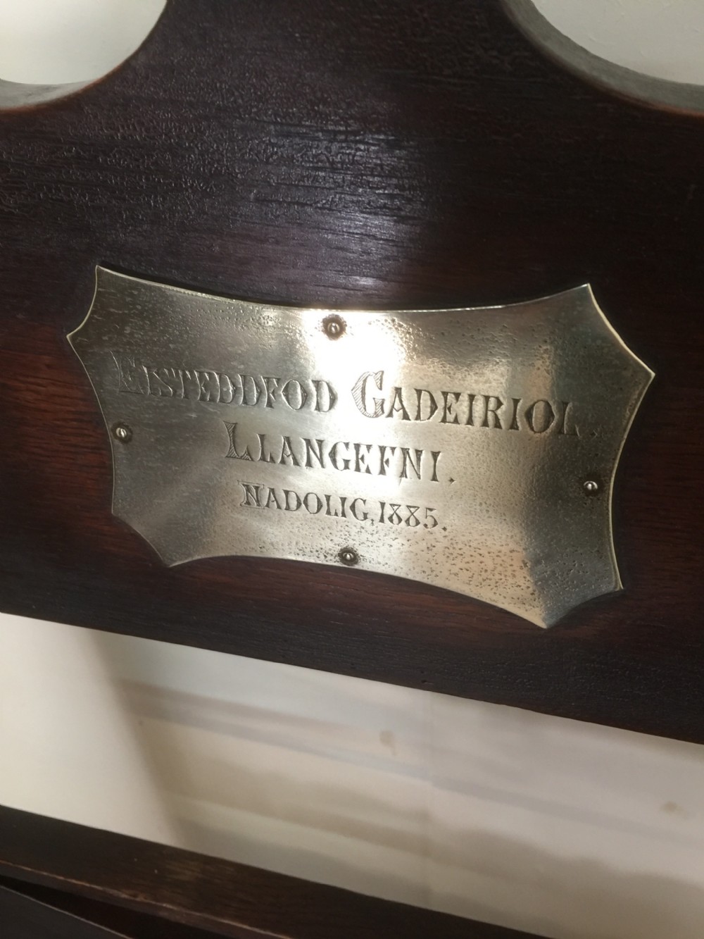 Nineteenth century Eisteddfod chair Llangefni 1883 View III