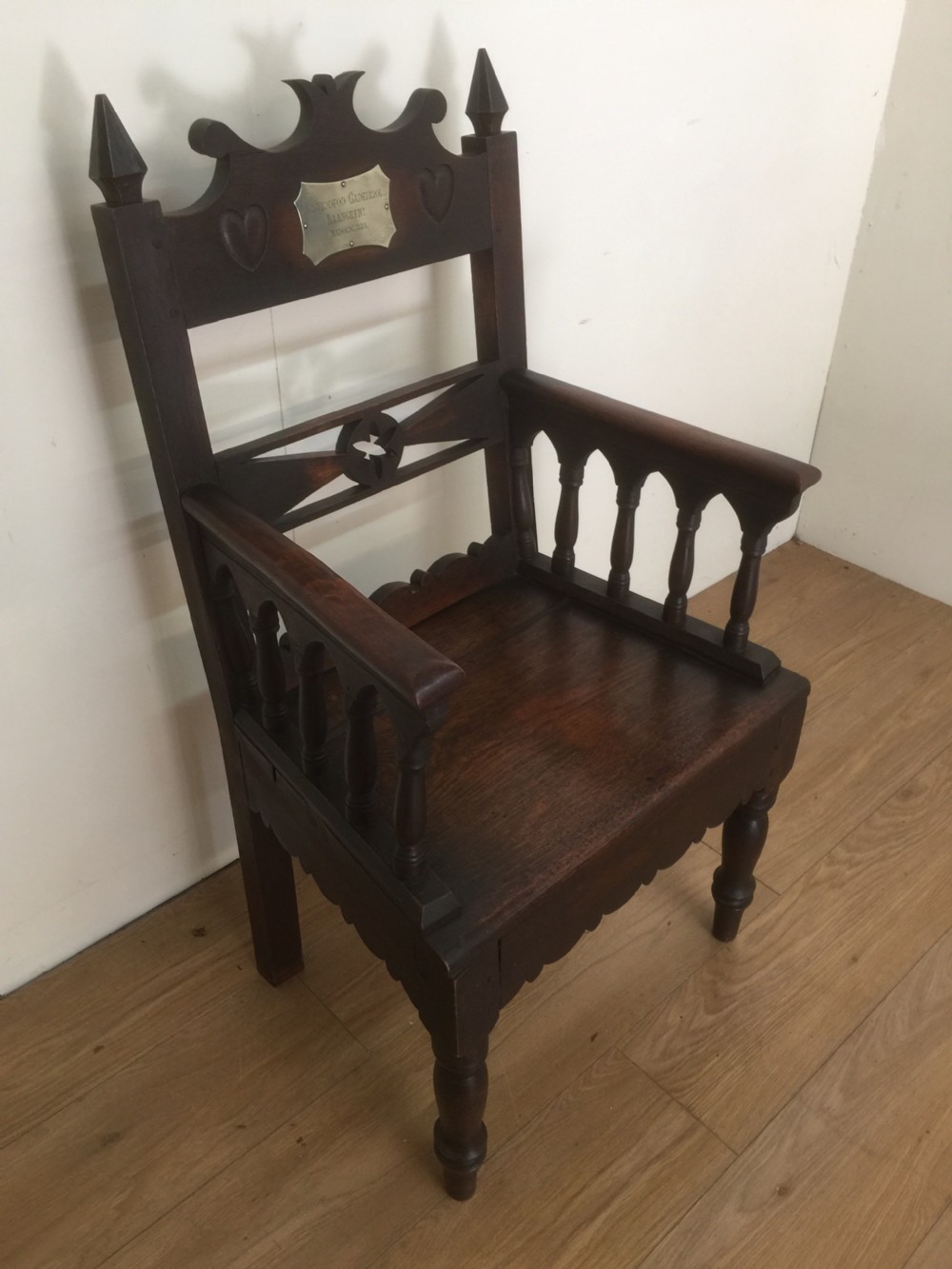 Nineteenth century Eisteddfod chair Llangefni 1883 View X