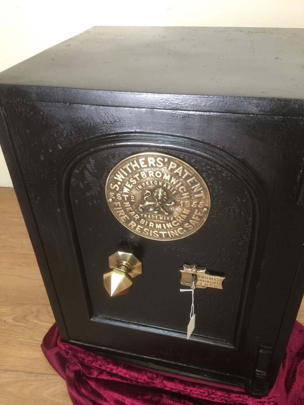 Antique Edwardian Withers safe with key  View III