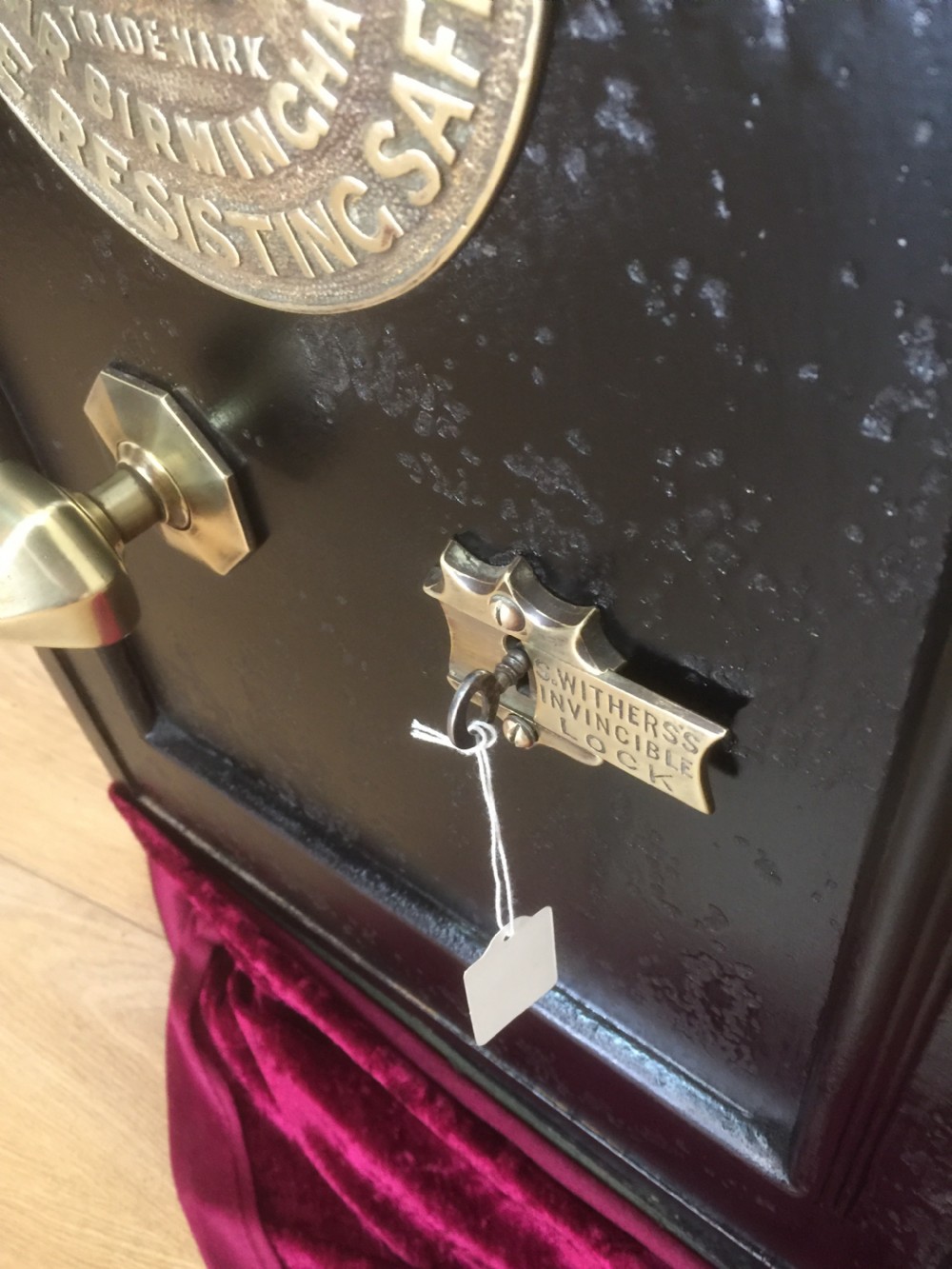 Antique Edwardian Withers safe with key  View VI