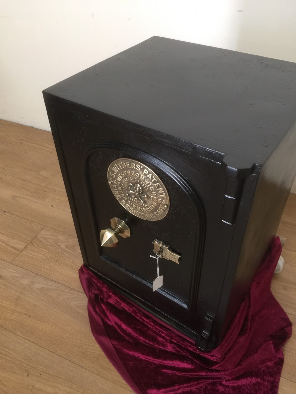 Antique Edwardian Withers safe with key  View IX
