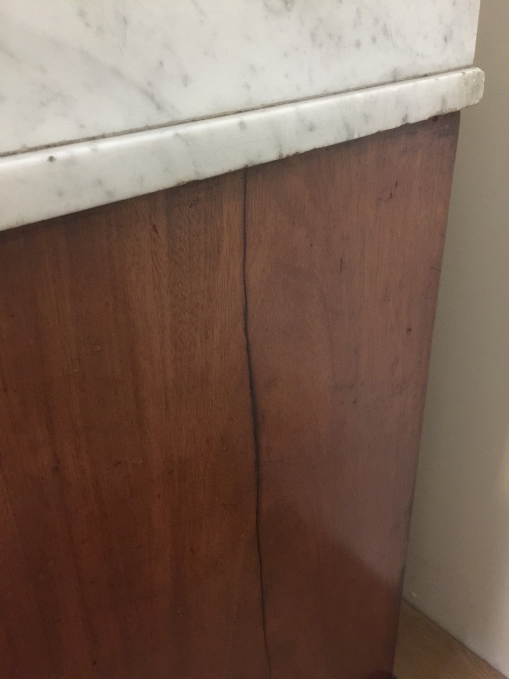 Nineteenth century mahogany washstand with white carrara marble top  View IX