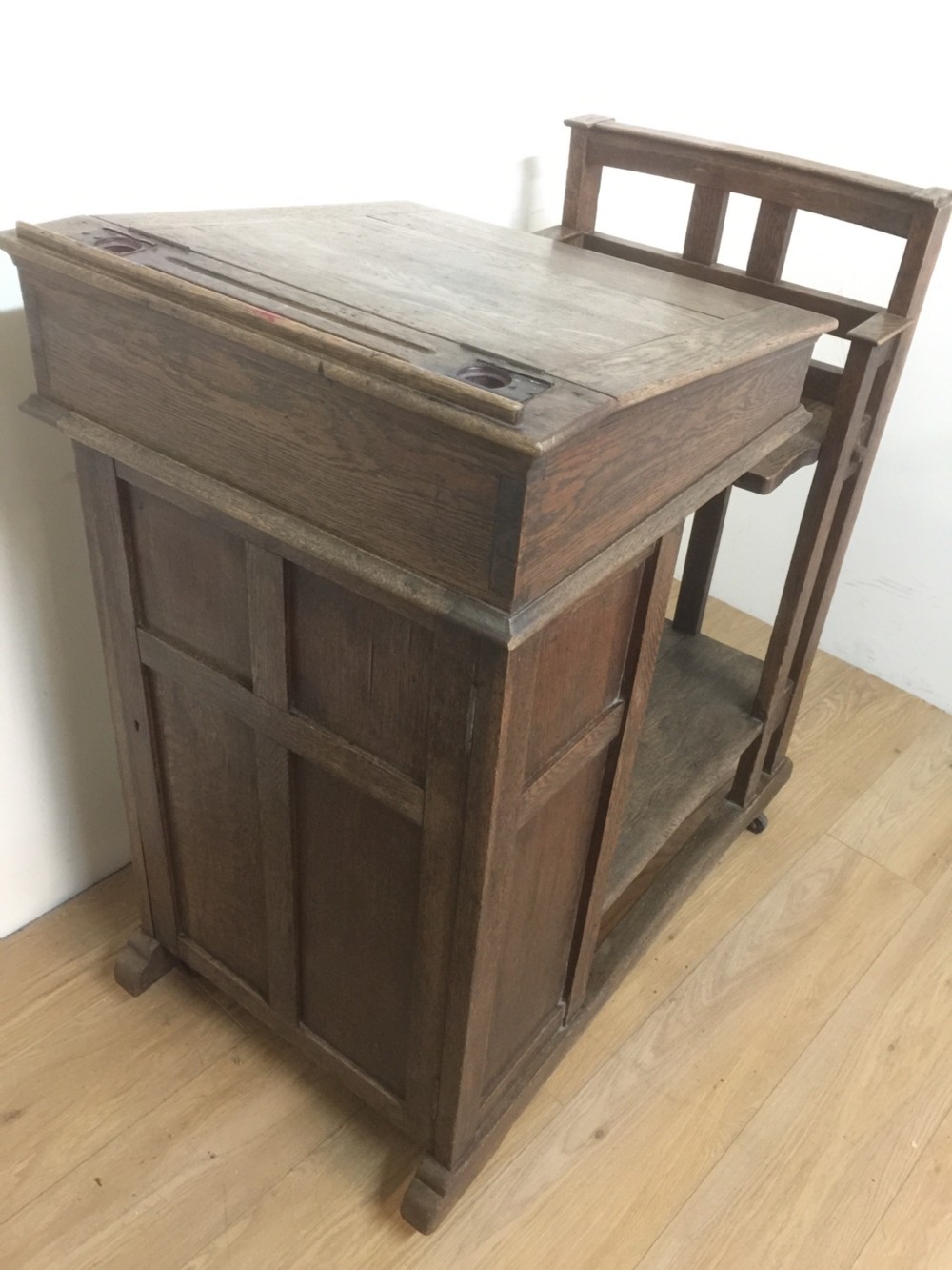 Late nineteenth century oak Clerks desk circa 1880 View VI