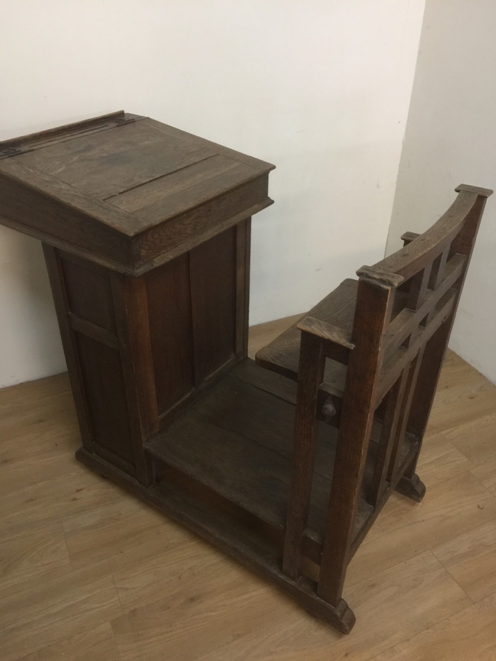 Late nineteenth century oak Clerks desk circa 1880 View VII
