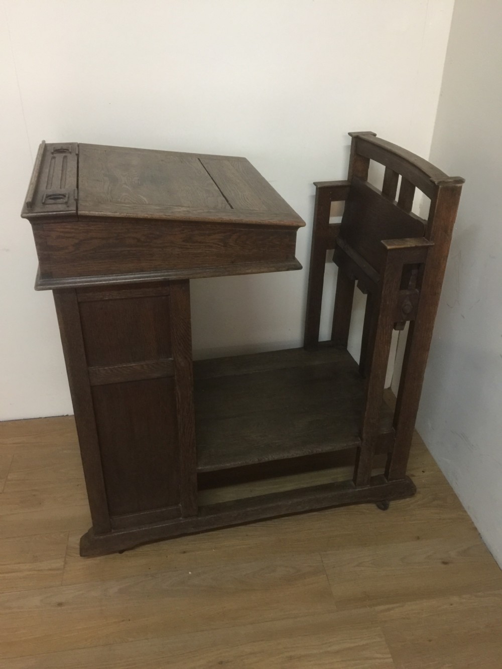 Late nineteenth century oak Clerks desk circa 1880 View XII