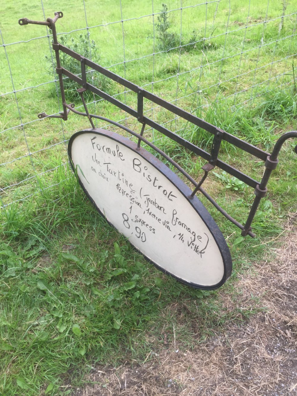 French double sided wrought iron cafe sign circa 1920