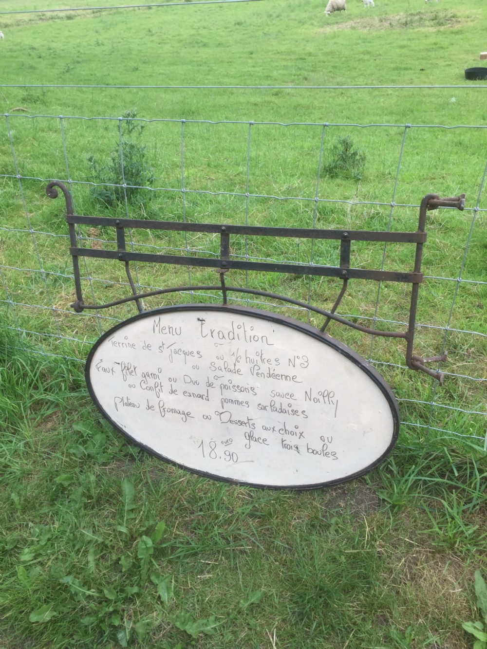 French double sided wrought iron cafe sign circa 1920 View II