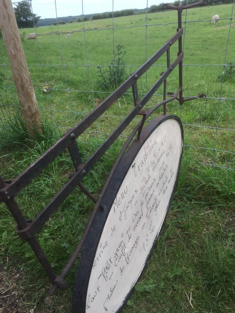 French double sided wrought iron cafe sign circa 1920 View VII
