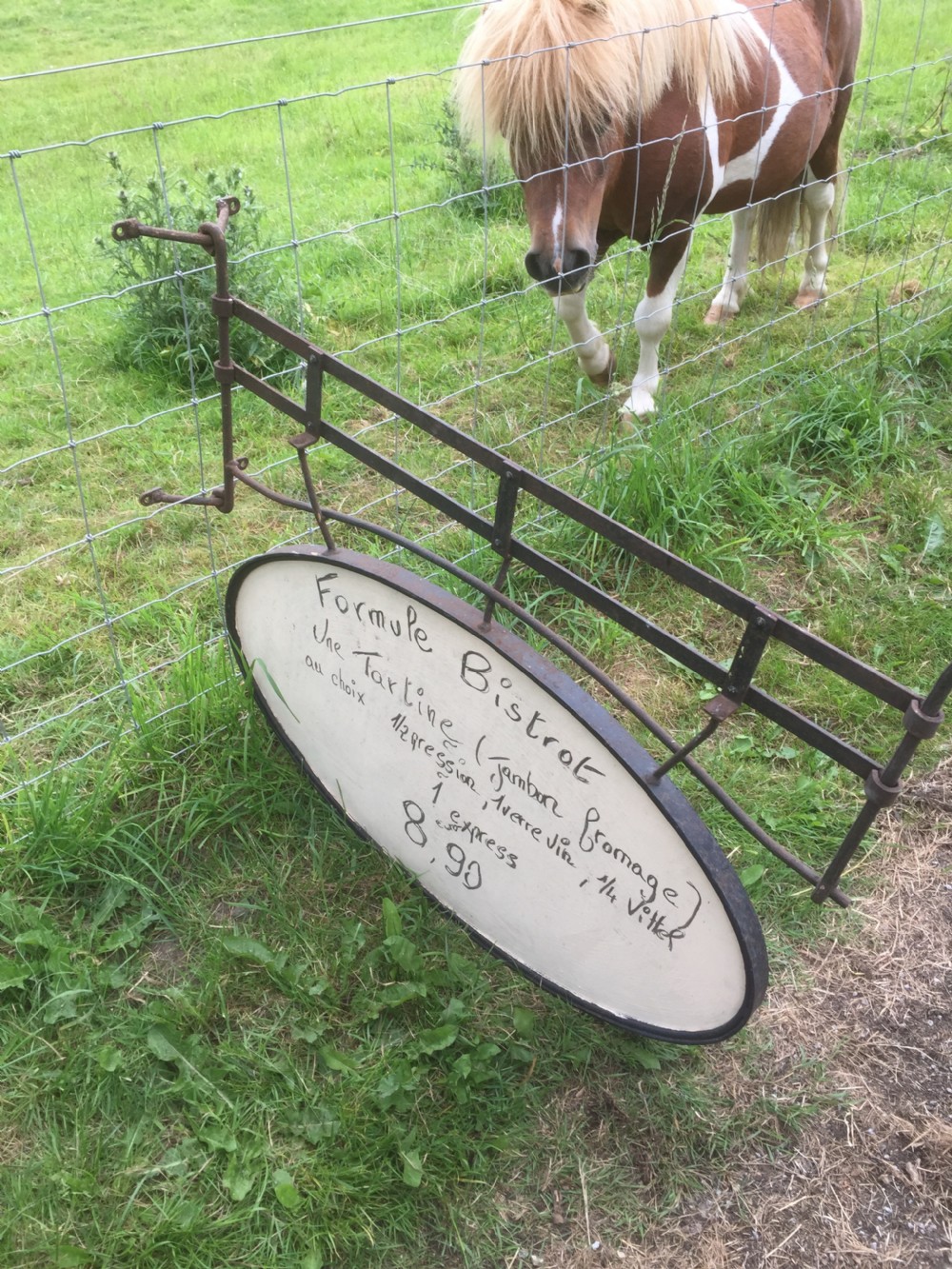 French double sided wrought iron cafe sign circa 1920 View VIII