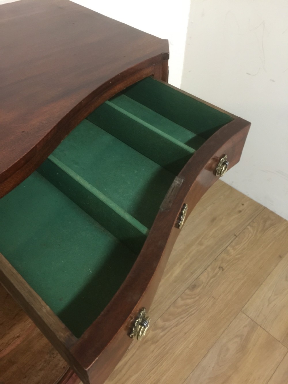Nineteenth century serpentine fronted tambour cabinet  View IX
