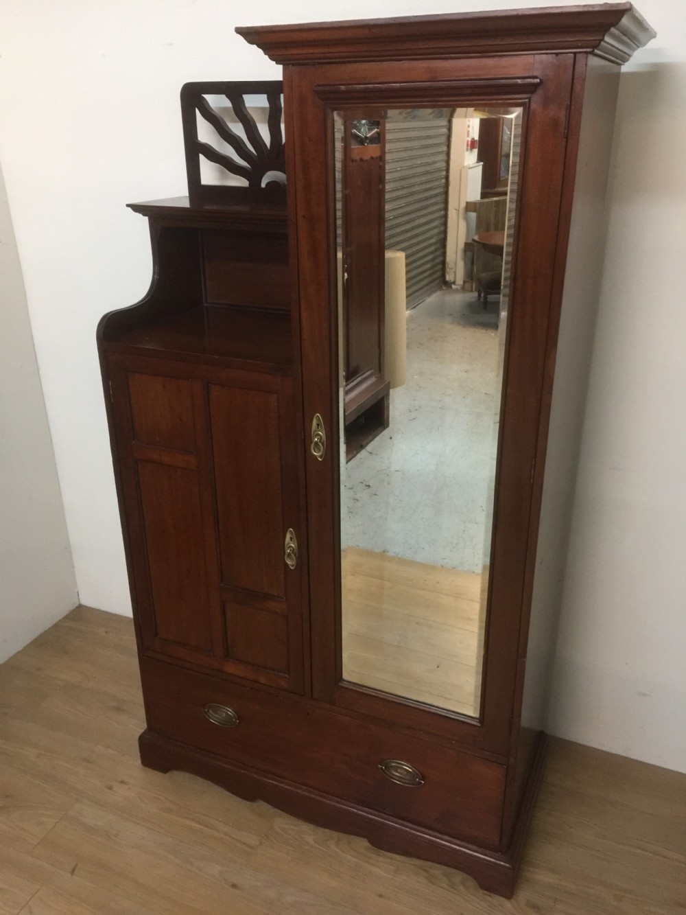 Nineteenth century mahogany compactum wardrobe  View II
