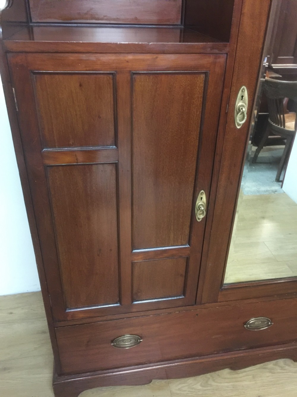 Nineteenth century mahogany compactum wardrobe  View IV