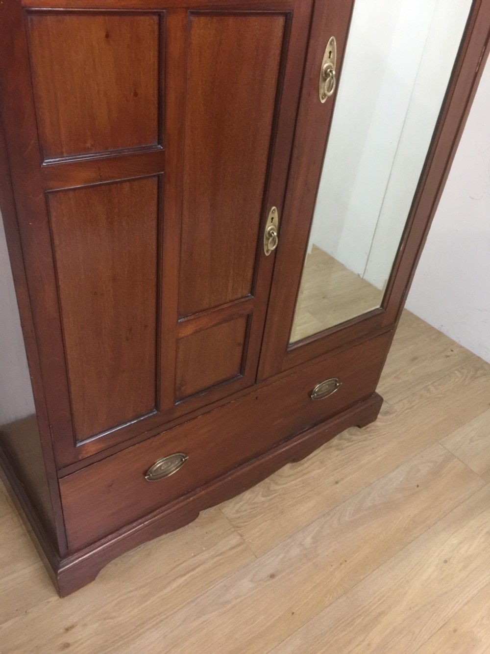 Nineteenth century mahogany compactum wardrobe  View V
