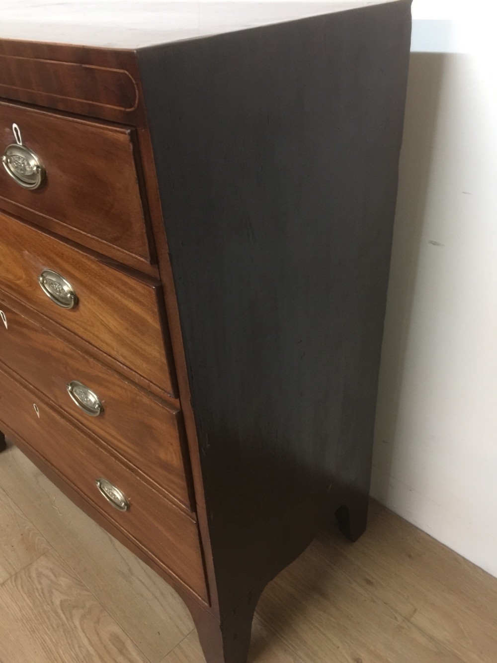 Georgian inlaid mahogany four height chest of drawers circa 1800 View VI
