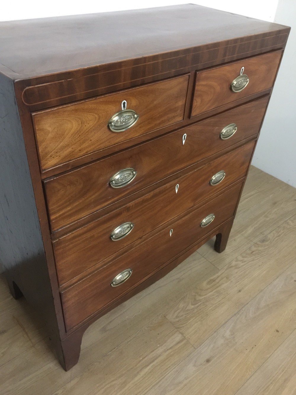 Georgian inlaid mahogany four height chest of drawers circa 1800 View VII