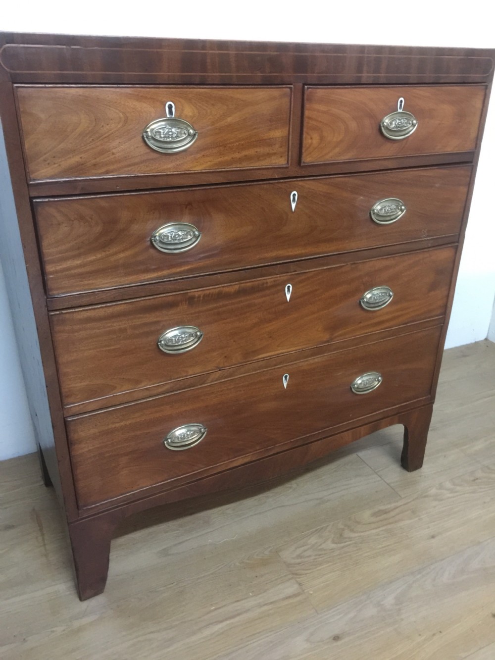 Georgian inlaid mahogany four height chest of drawers circa 1800 View VIII