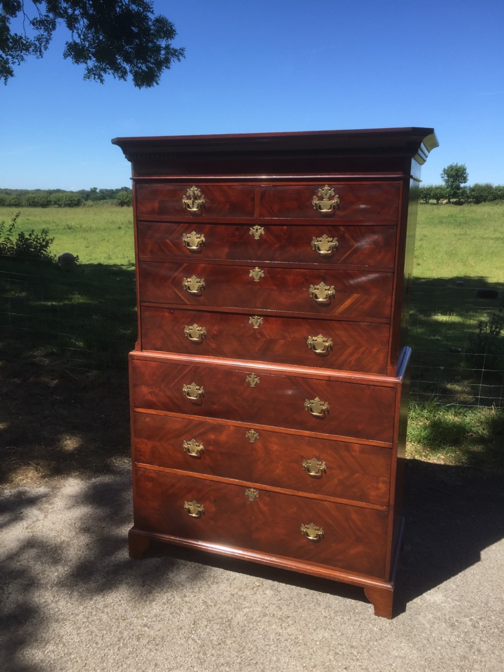 Nineteenth century mahogany Chest on chest circa 1870