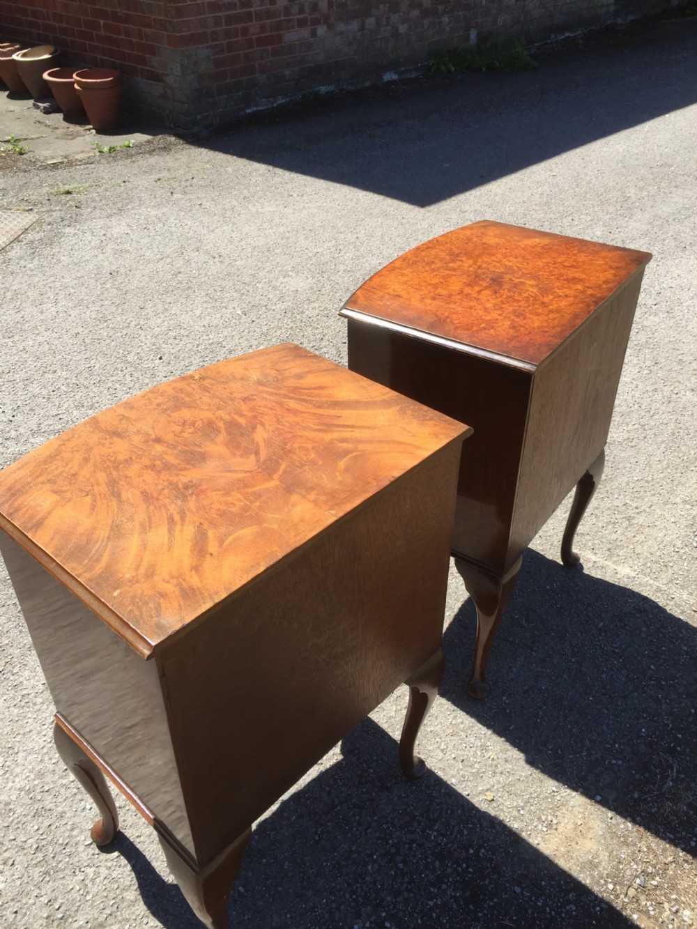 Near pair of walnut bedside cabinets circa 1920 View VII