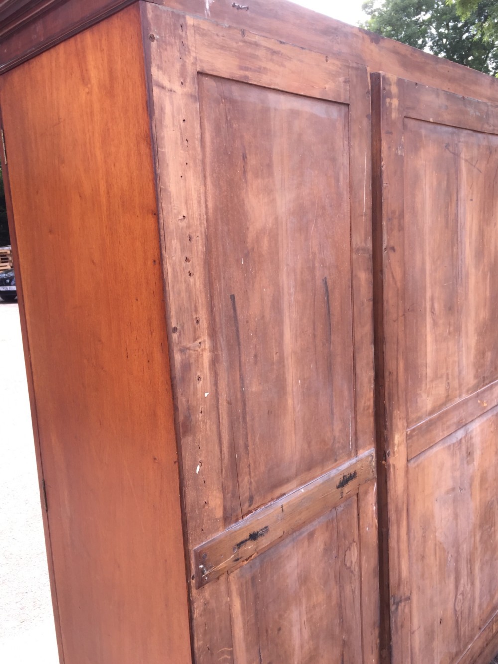 Nineteenth century mahogany triple wardrobe  View IX