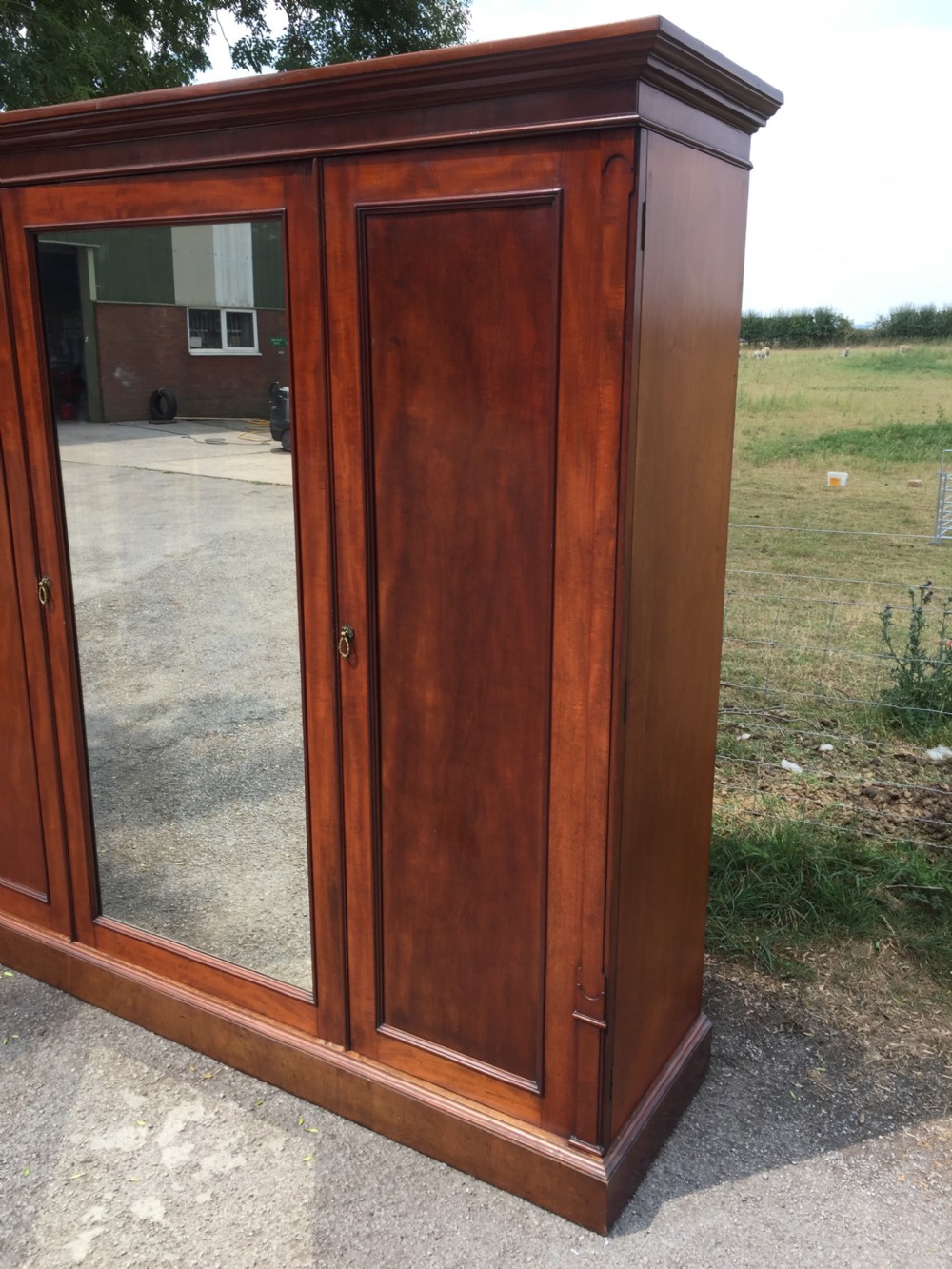 Nineteenth century mahogany triple wardrobe  View XI