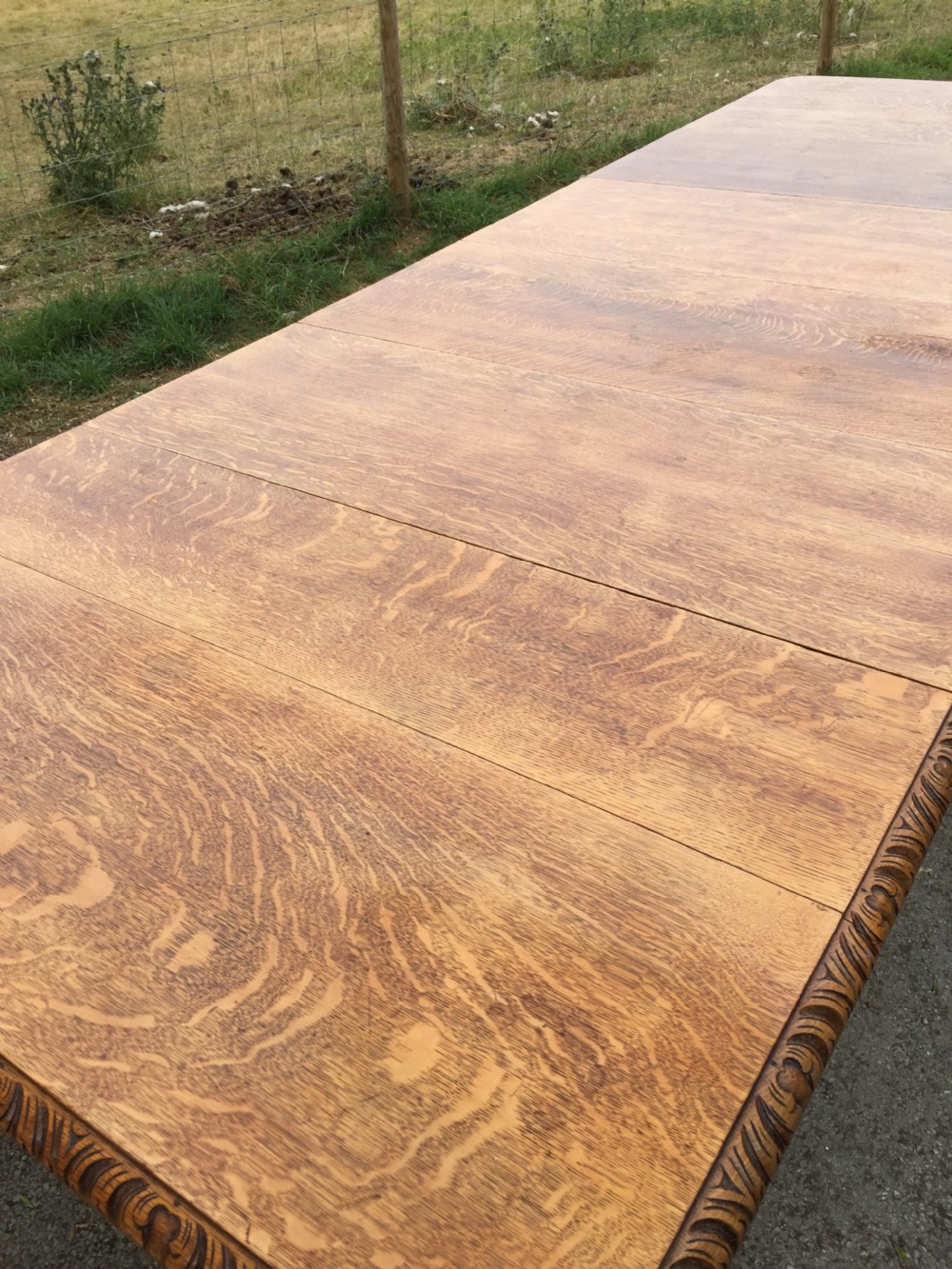 14 to 16 Seater golden oak extending dining table circa 1880 View IV