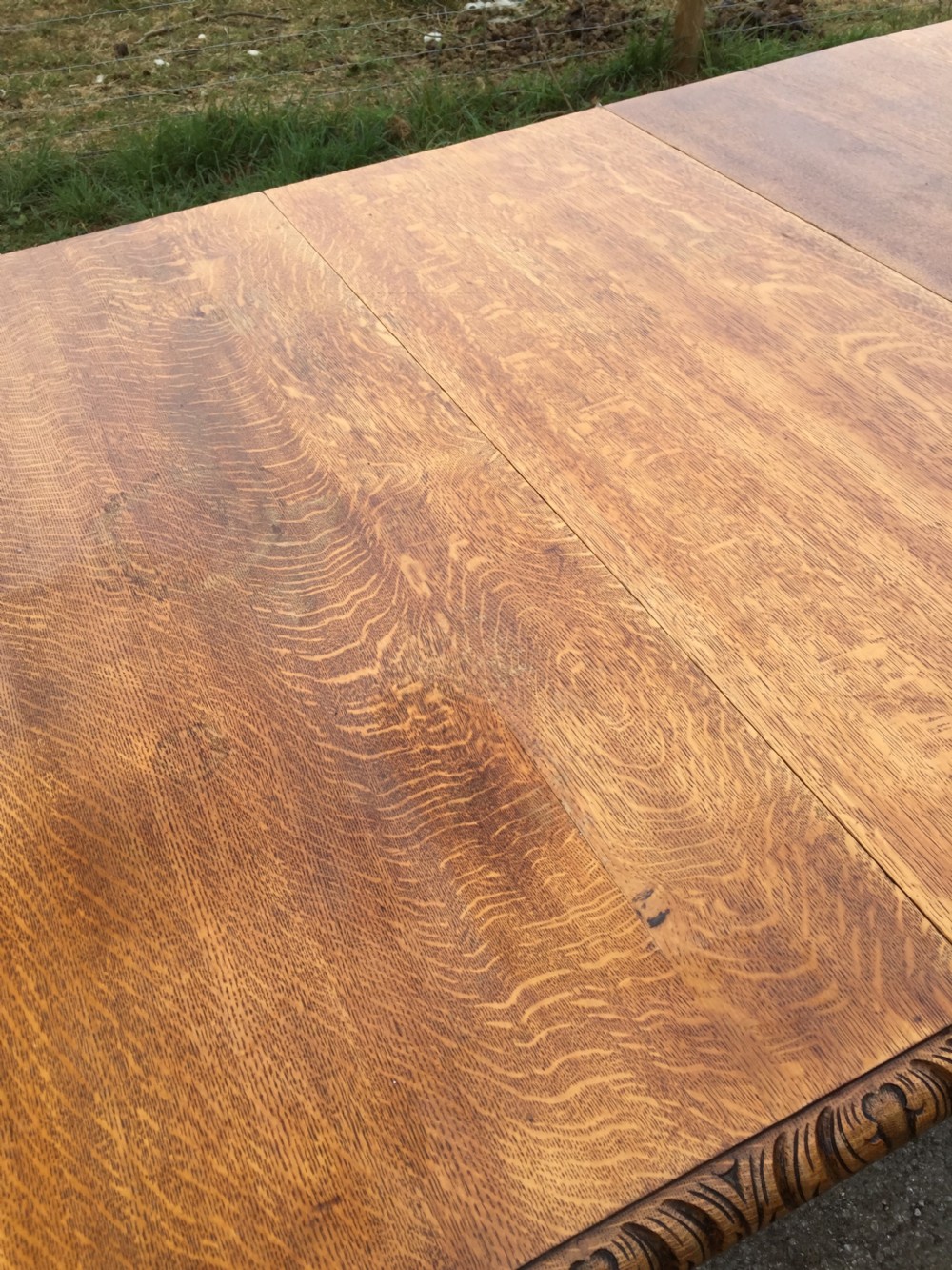 14 to 16 Seater golden oak extending dining table circa 1880 View V