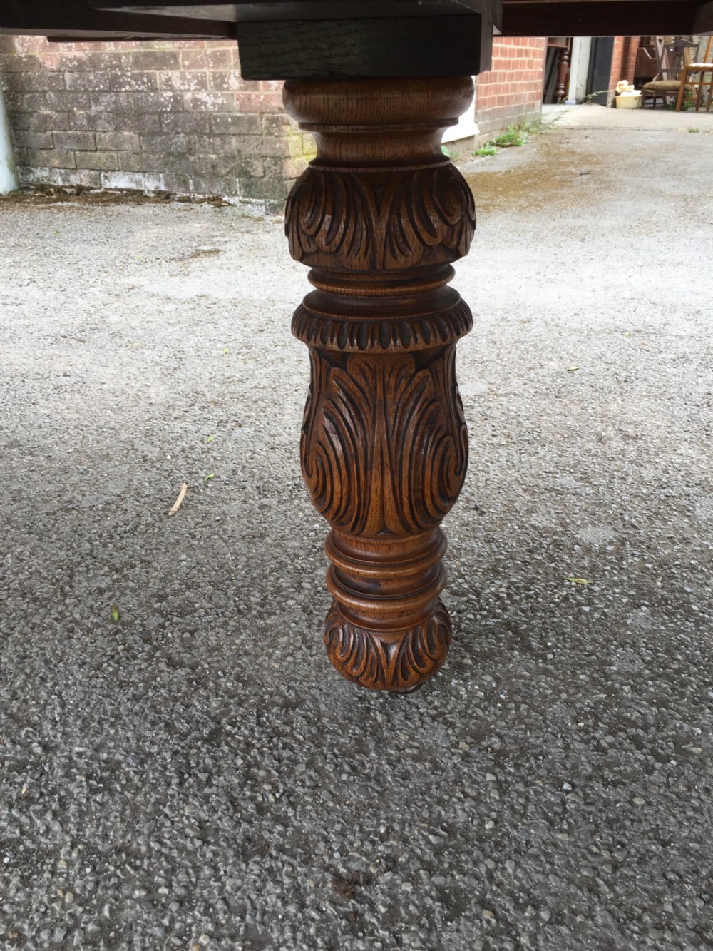 14 to 16 Seater golden oak extending dining table circa 1880 View VII