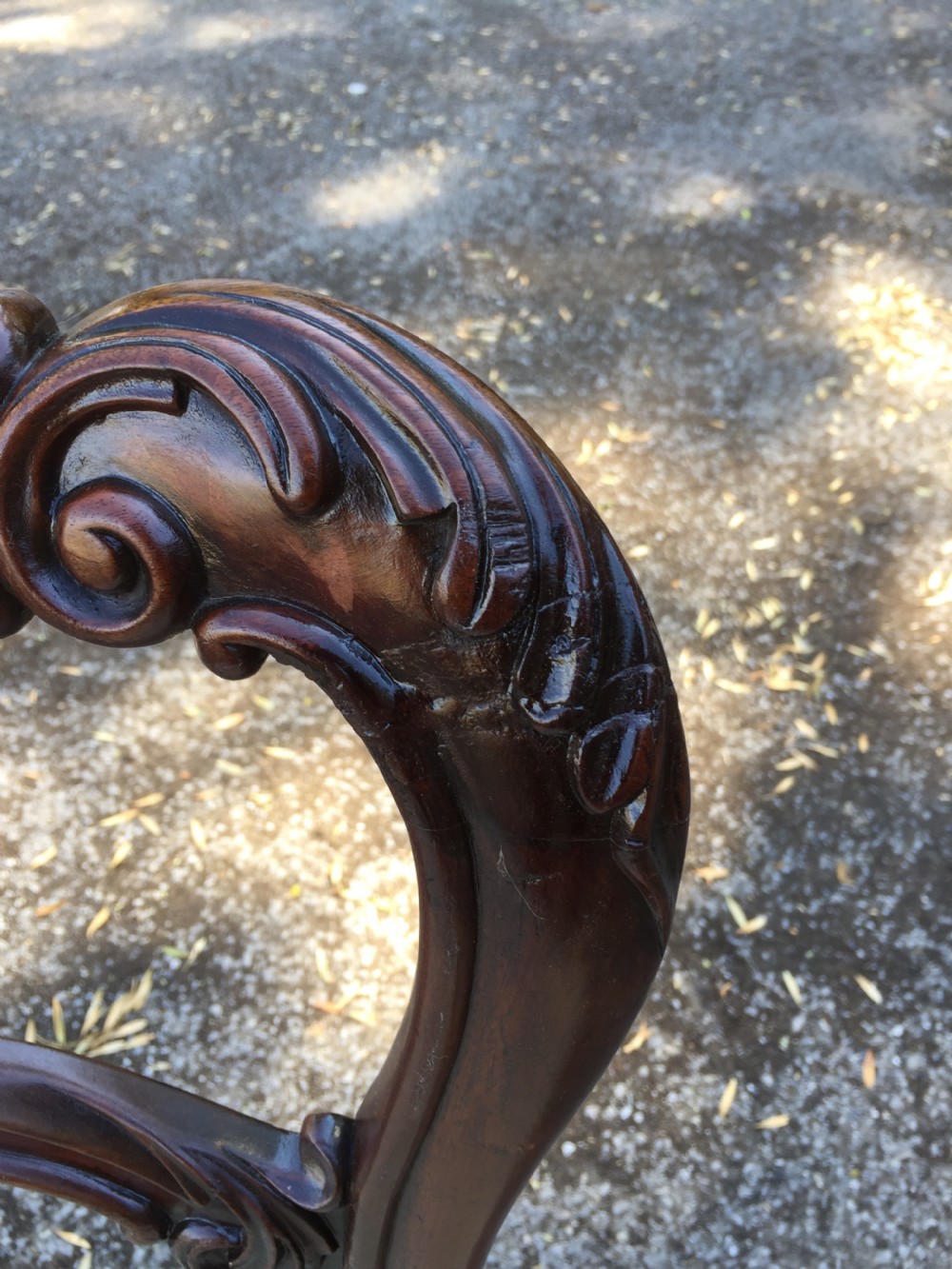 Six nineteenth century carved mahogany balloon backed dining chairs  View XV