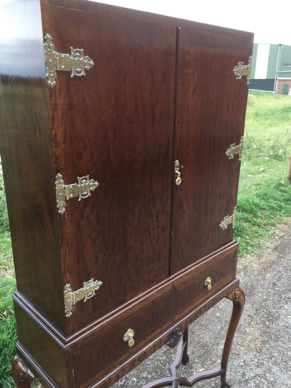 Edwardian mahogany cabinet on cabriole legs  View XVI
