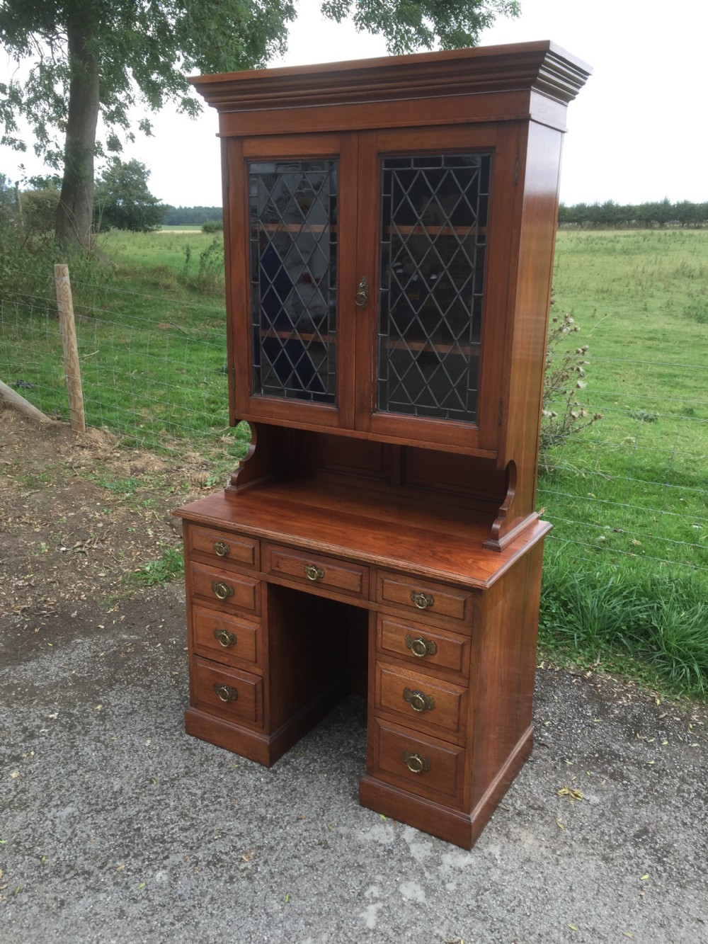 Late nineteenth century solid walnut bookcase 